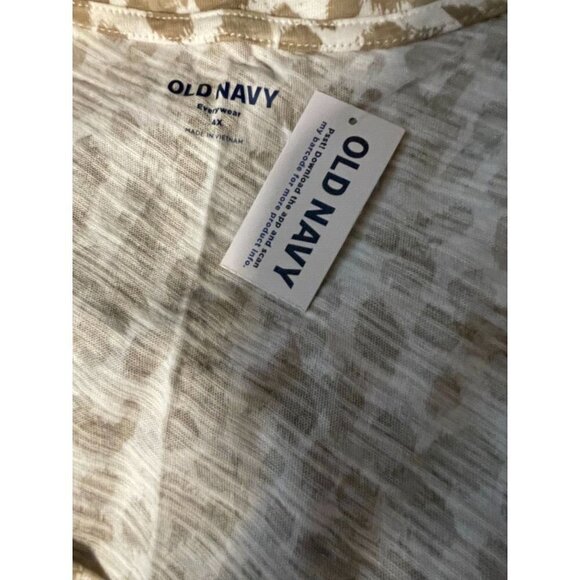 Old Navy Plus 4X Beige-White Animal Print Cotton V-Neck Tank Top - Picture 5 of 5